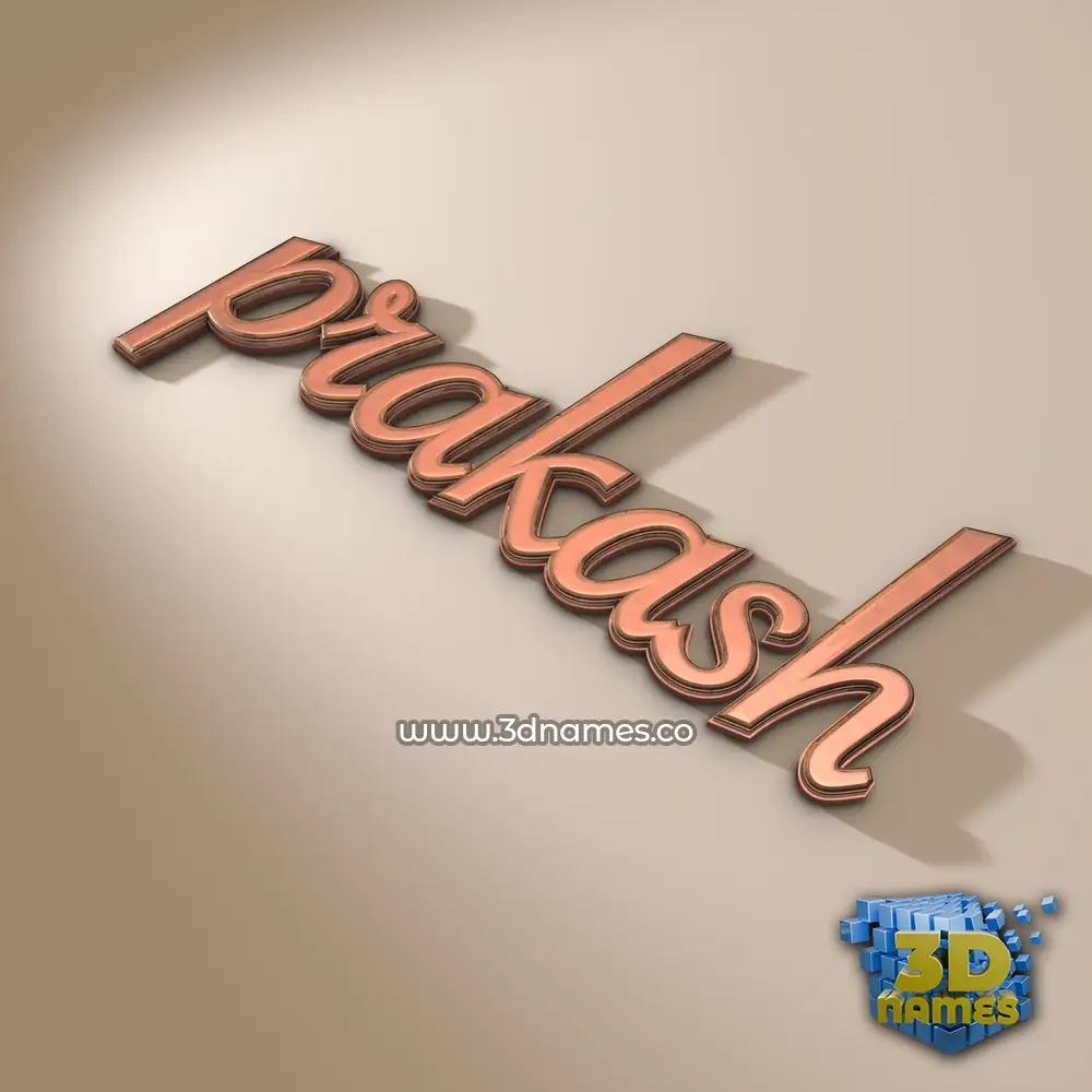 prakash in Rose Gold style - 3D name wallpaper