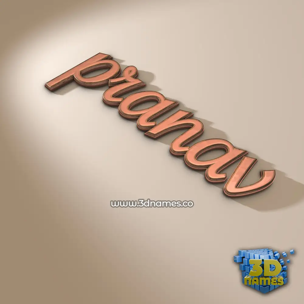 pranav in Rose Gold style - 3D name wallpaper
