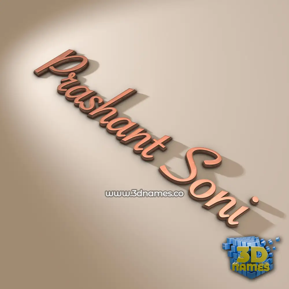 prashant soni in Rose Gold style - 3D name wallpaper