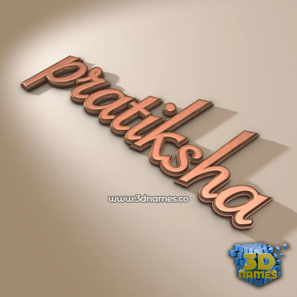 pratiksha in Rose Gold style - 3D name wallpaper
