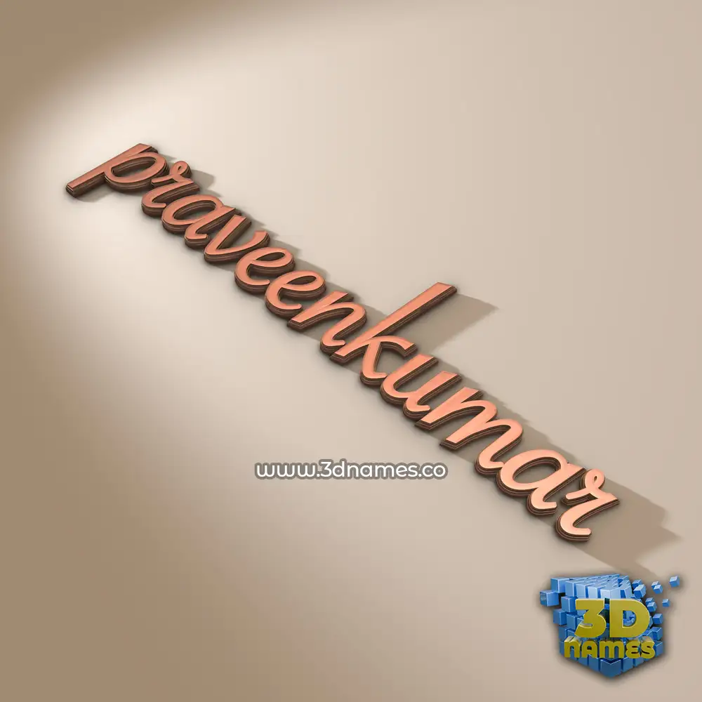 praveenkumar in Rose Gold style - 3D name wallpaper