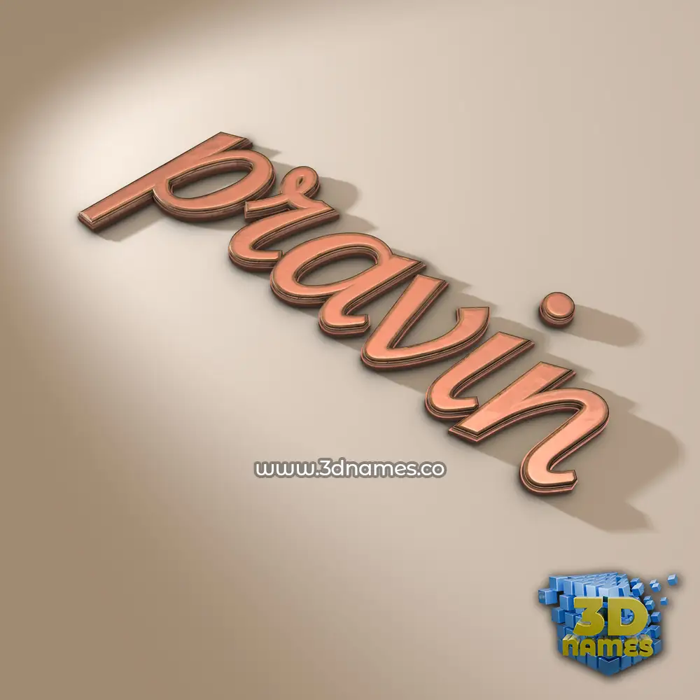 pravin in Rose Gold style - 3D name wallpaper