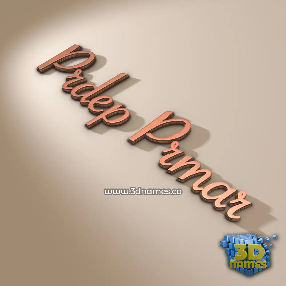 prdep prmar in Rose Gold style - 3D name wallpaper