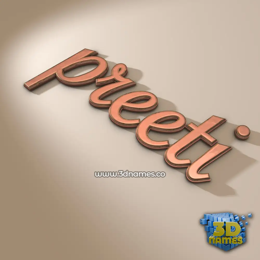preeti in Rose Gold style - 3D name wallpaper