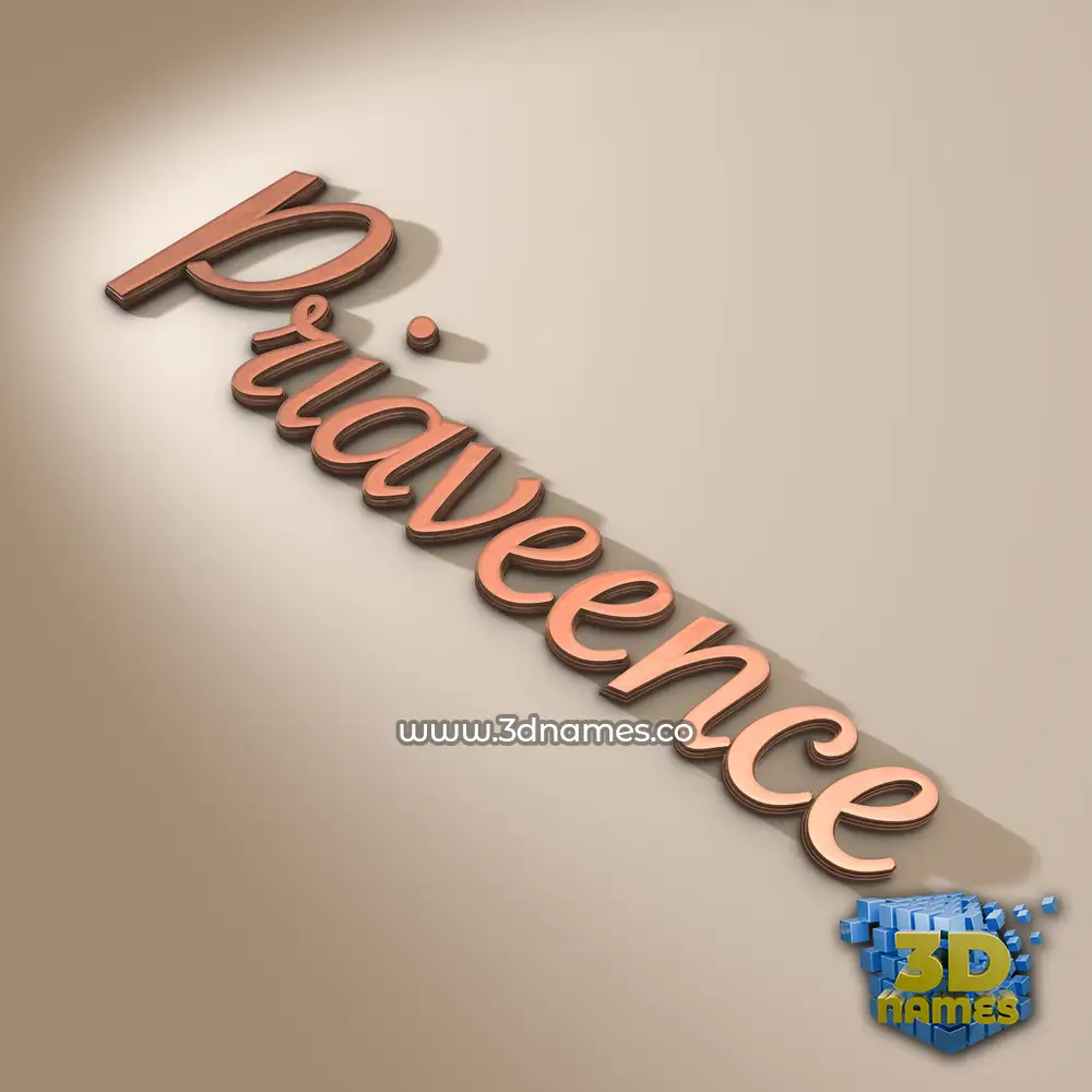 priaveence in Rose Gold style - 3D name wallpaper