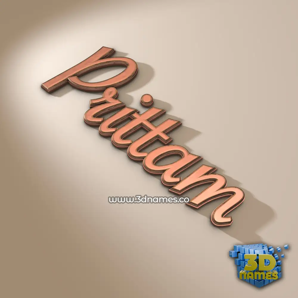 prittam in Rose Gold style - 3D name wallpaper