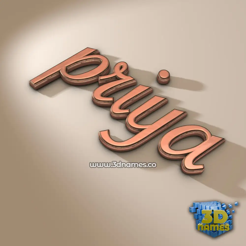 priya in Rose Gold style - 3D name wallpaper