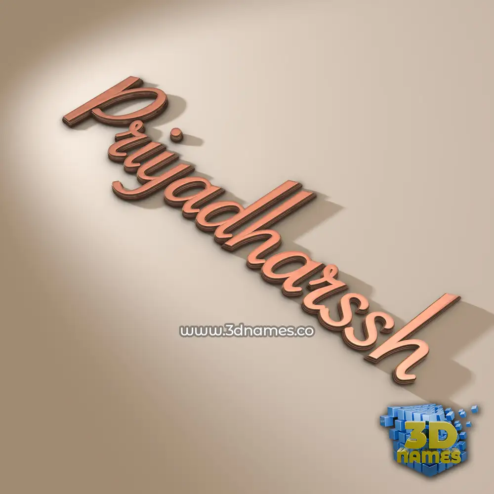 priyadharssh in Rose Gold style - 3D name wallpaper