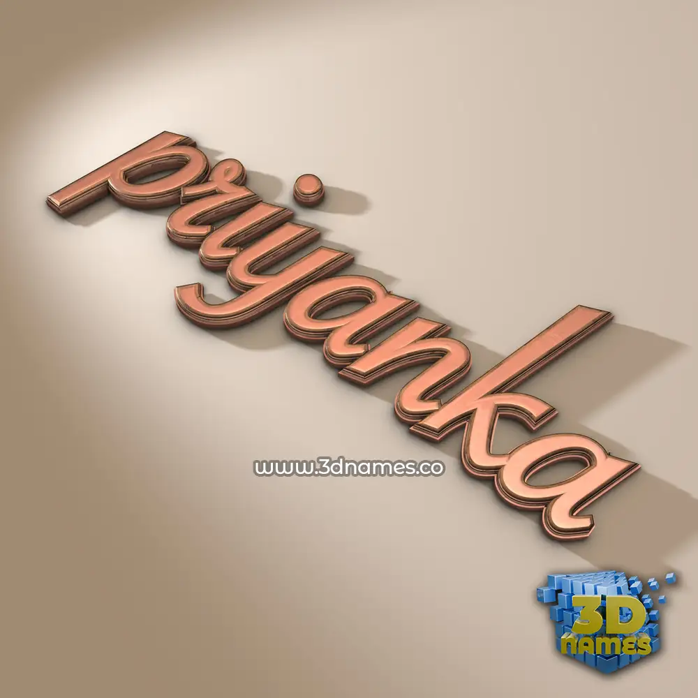 priyanka in Rose Gold style - 3D name wallpaper