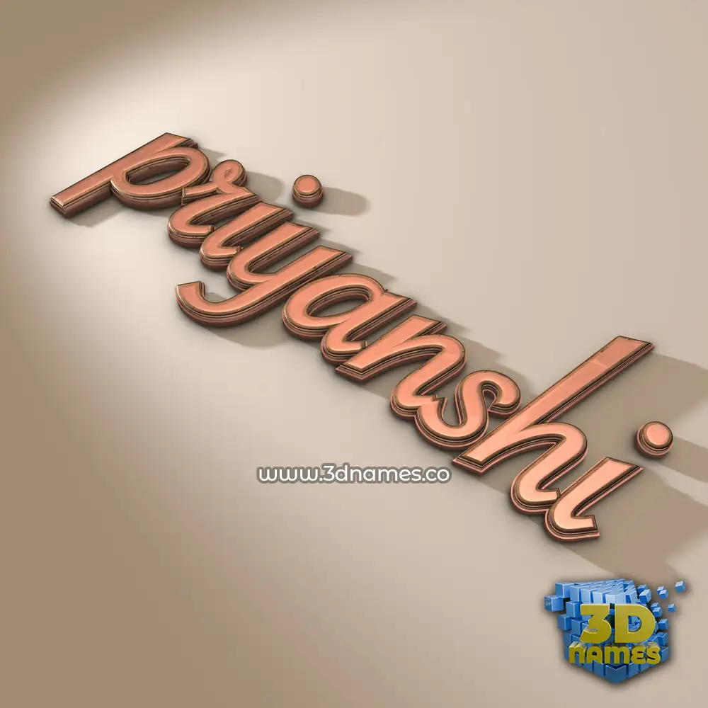 priyanshi in Rose Gold style - 3D name wallpaper