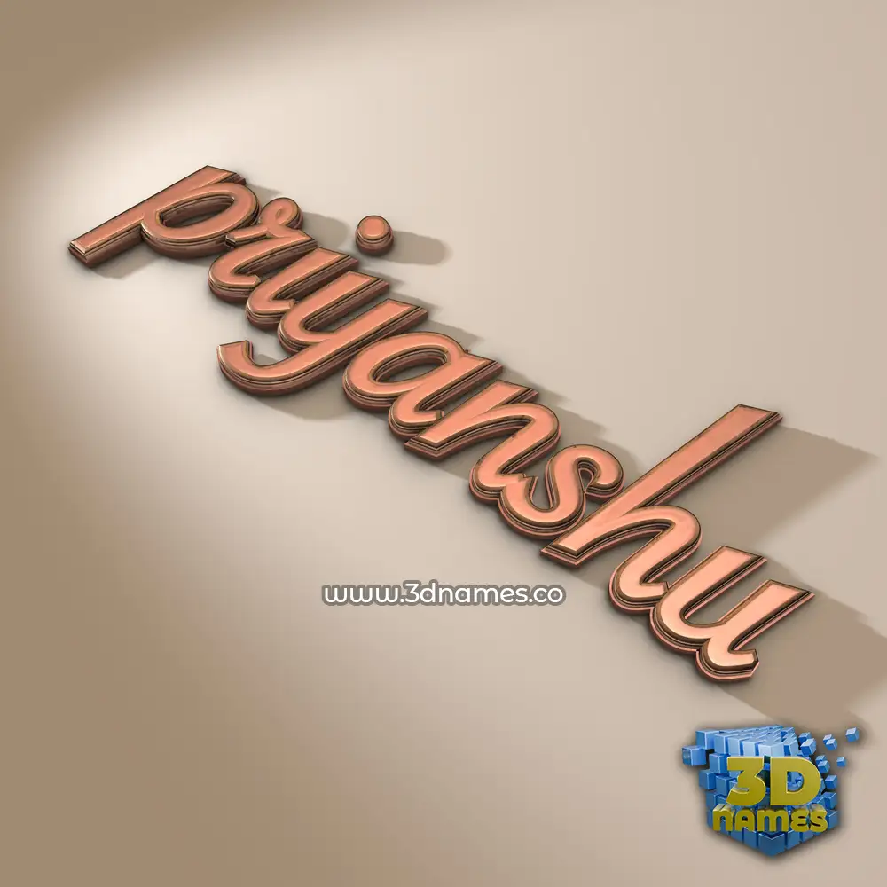 priyanshu in Rose Gold style - 3D name wallpaper