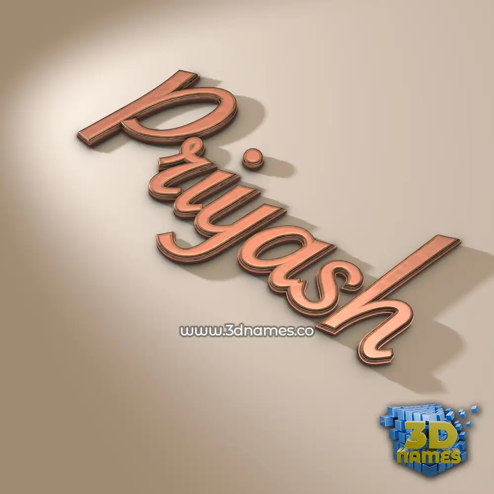 priyash in Rose Gold style - 3D name wallpaper