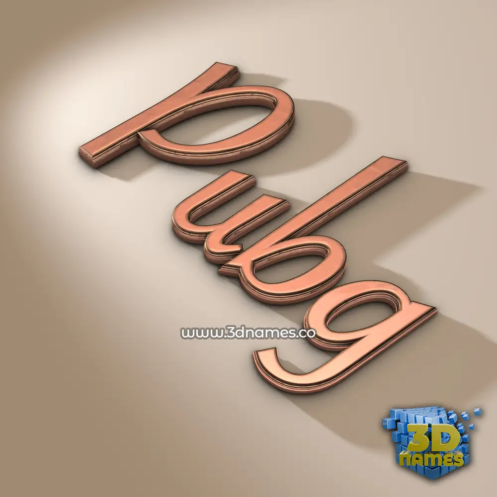 pubg in Rose Gold style - 3D name wallpaper