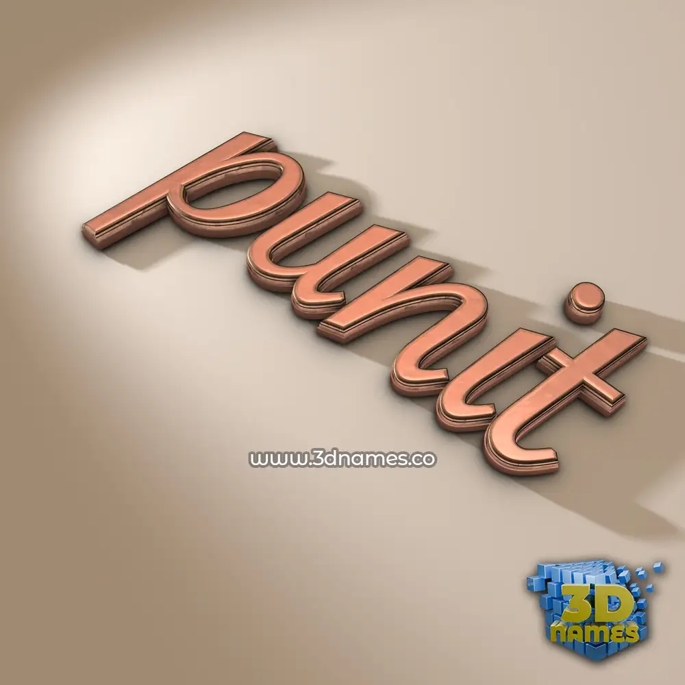 punit in Rose Gold style - 3D name wallpaper