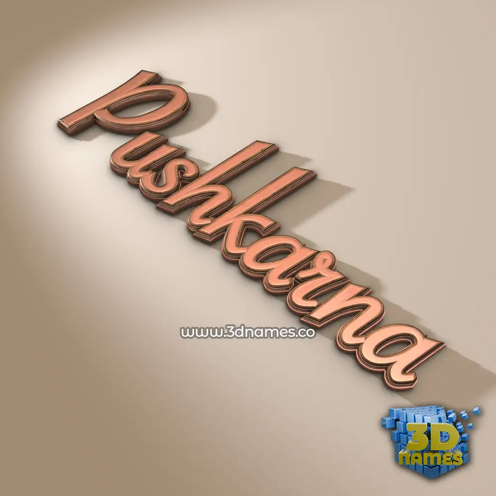 pushkarna in Rose Gold style - 3D name wallpaper