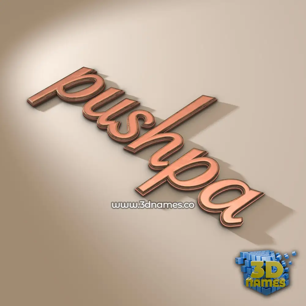 pushpa in Rose Gold style - 3D name wallpaper