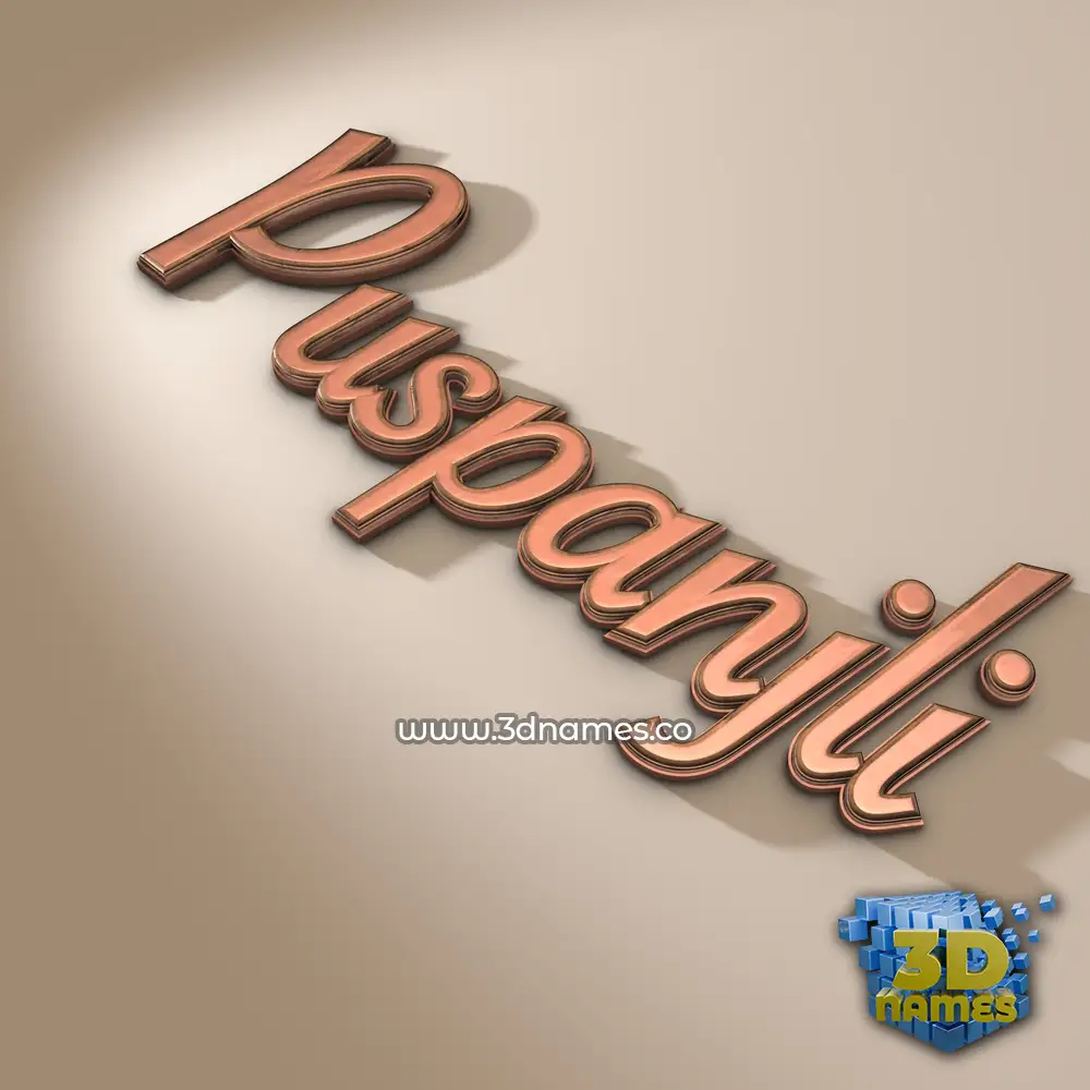puspanjli in Rose Gold style - 3D name wallpaper