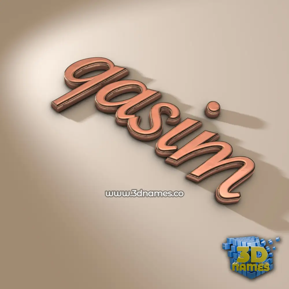 qasim in Rose Gold style - 3D name wallpaper