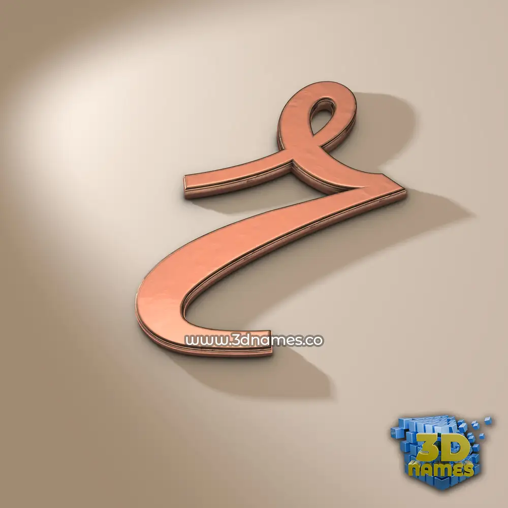 r in Rose Gold style - 3D name wallpaper