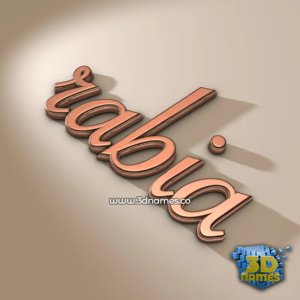rabia in Rose Gold style - 3D name wallpaper