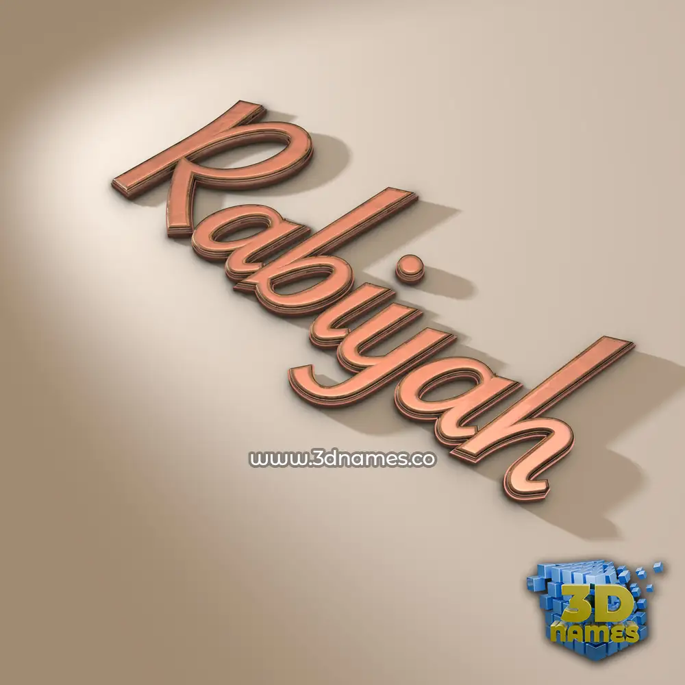 rabiyah in Rose Gold style - 3D name wallpaper