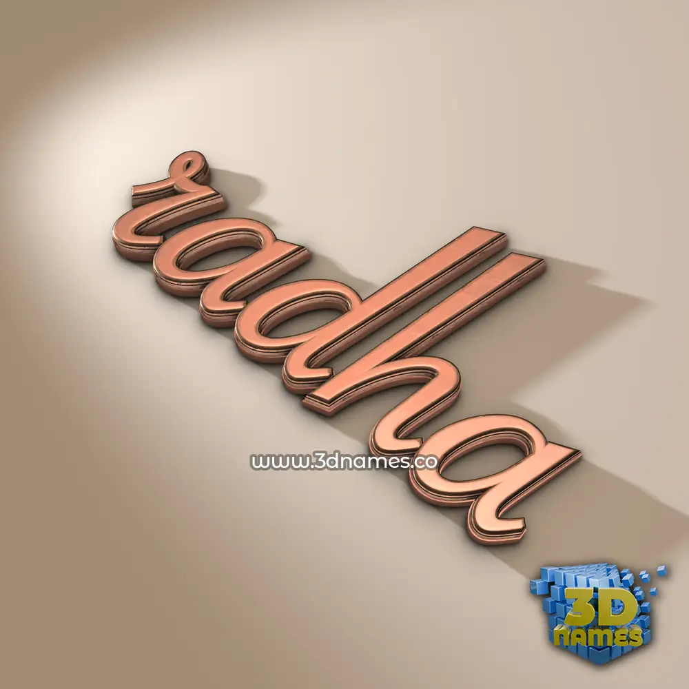 radha in Rose Gold style - 3D name wallpaper