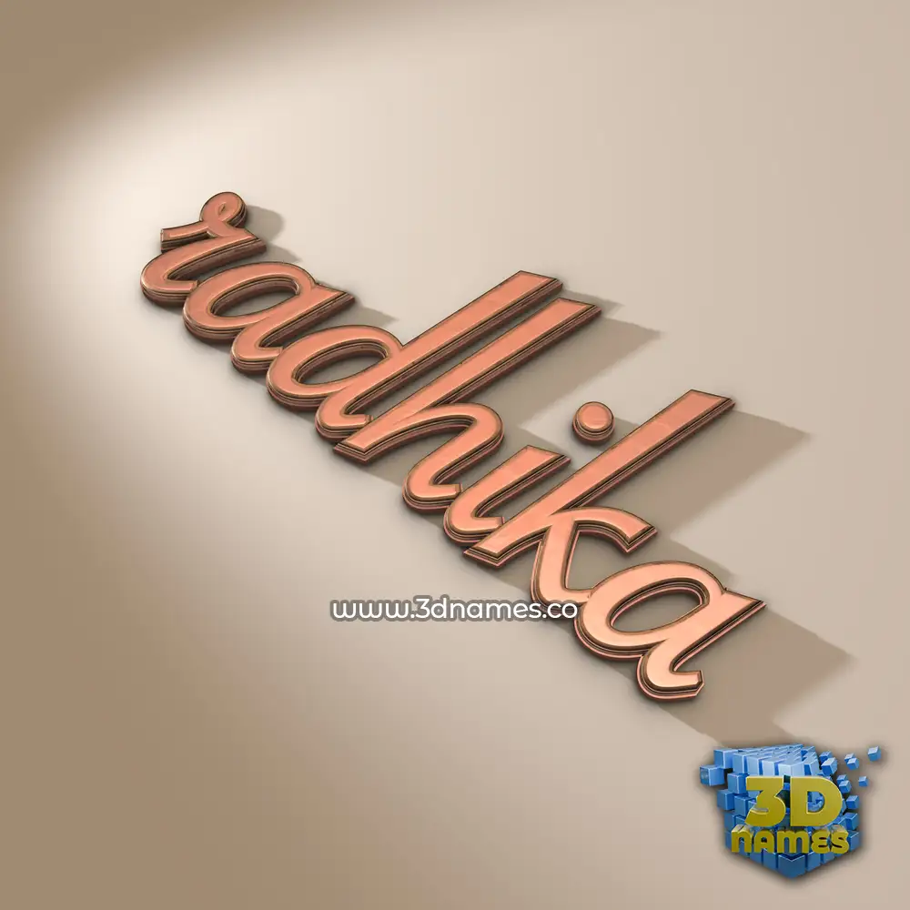 radhika in Rose Gold style - 3D name wallpaper