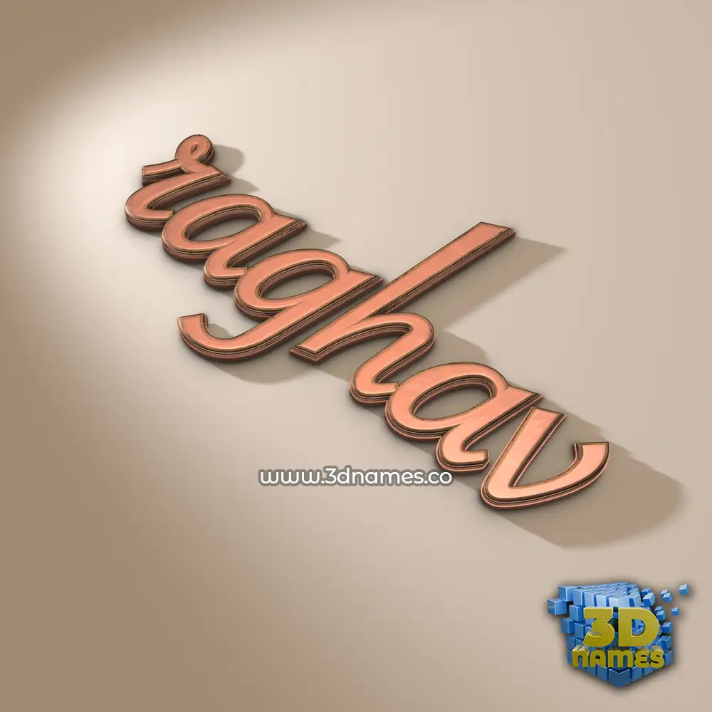 raghav in Rose Gold style - 3D name wallpaper