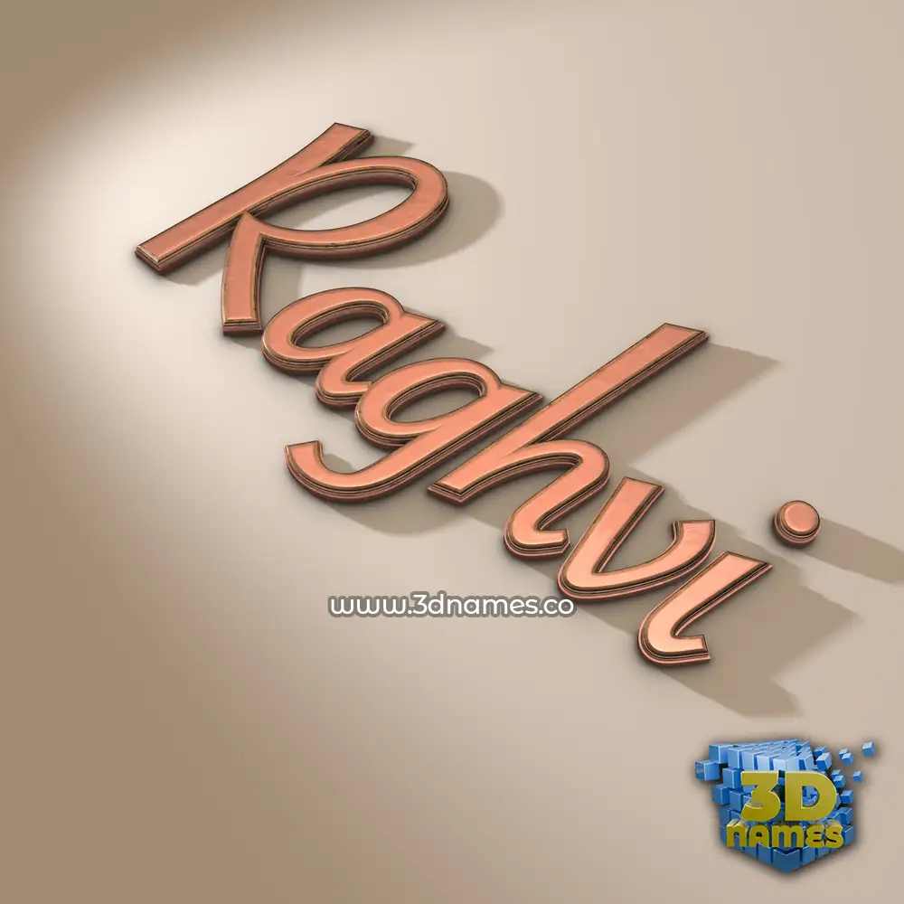 raghvi in Rose Gold style - 3D name wallpaper