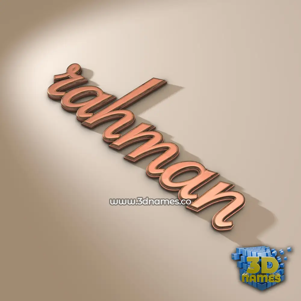 rahman in Rose Gold style - 3D name wallpaper