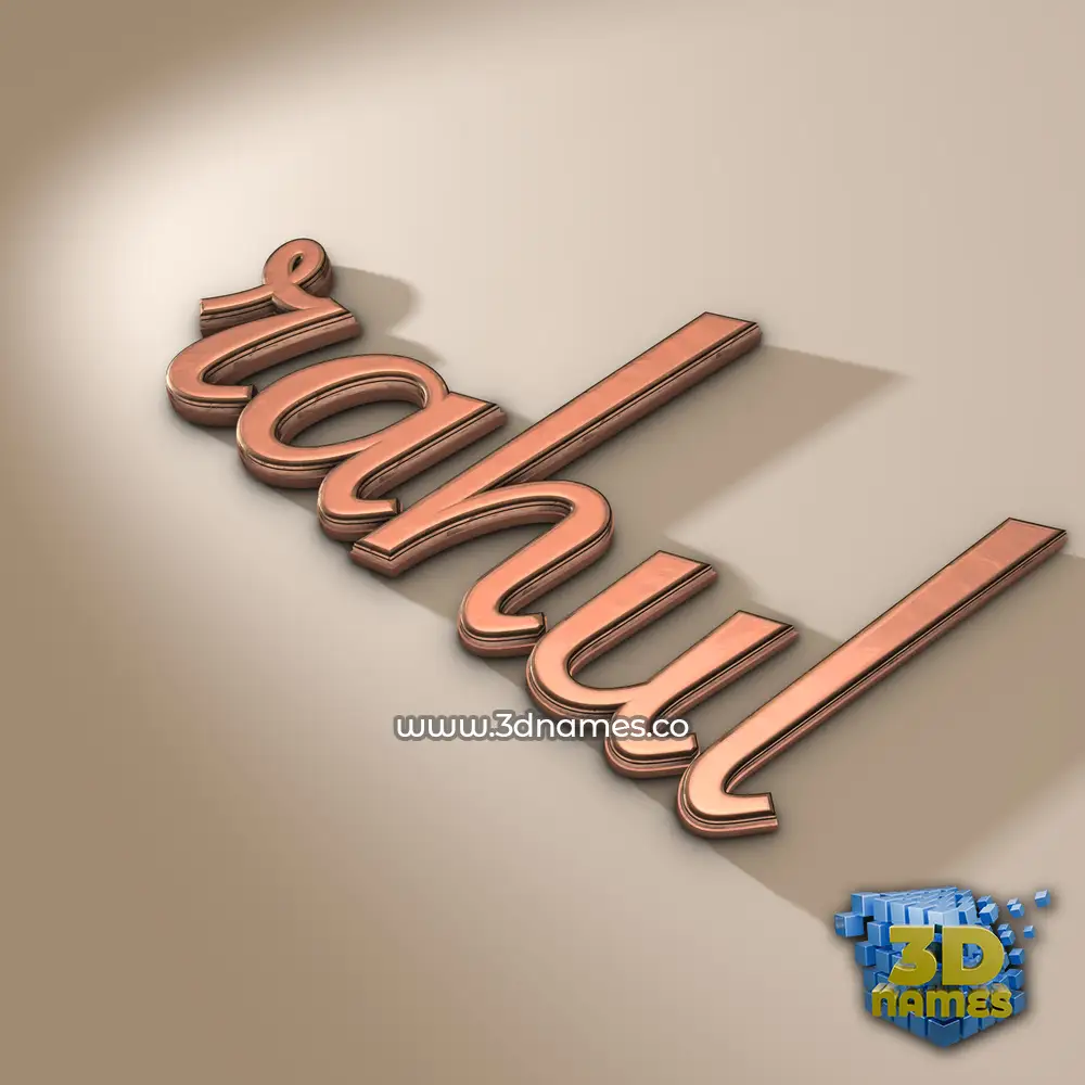 rahul in Rose Gold style - 3D name wallpaper