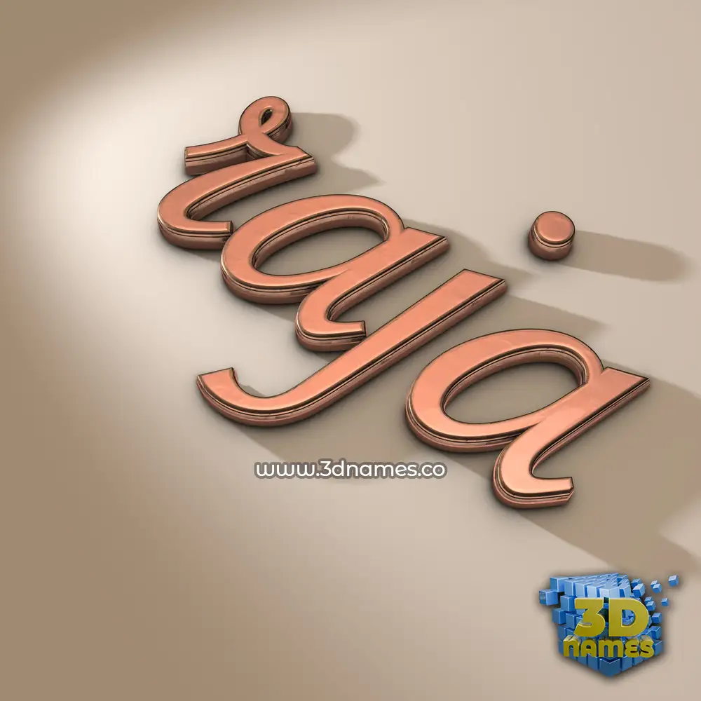 raja in Rose Gold style - 3D name wallpaper