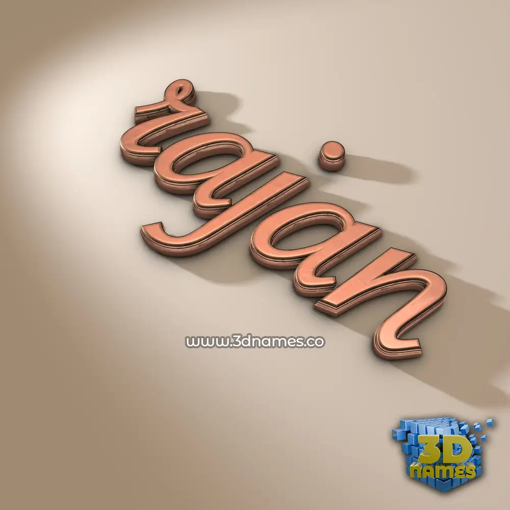 rajan in Rose Gold style - 3D name wallpaper