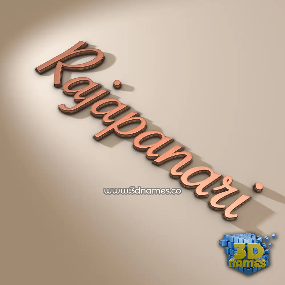 rajapanari in Rose Gold style - 3D name wallpaper