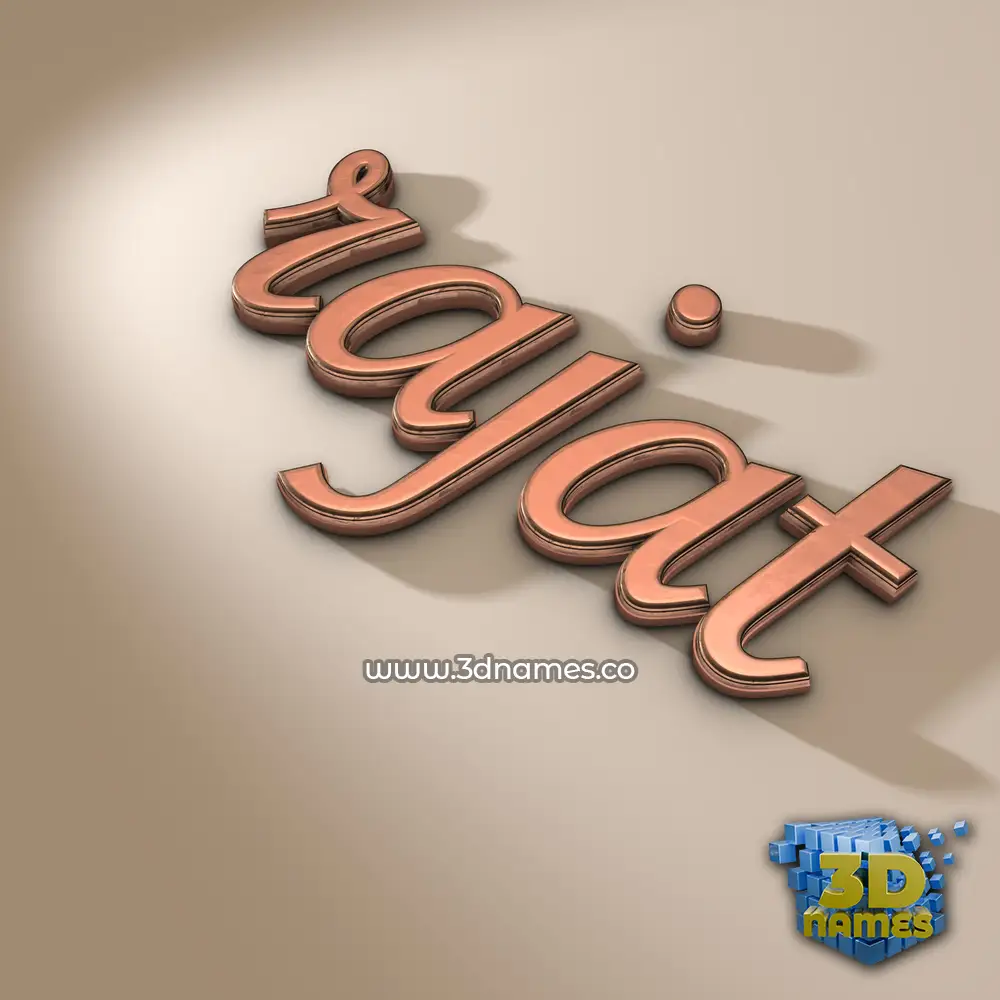 rajat in Rose Gold style - 3D name wallpaper