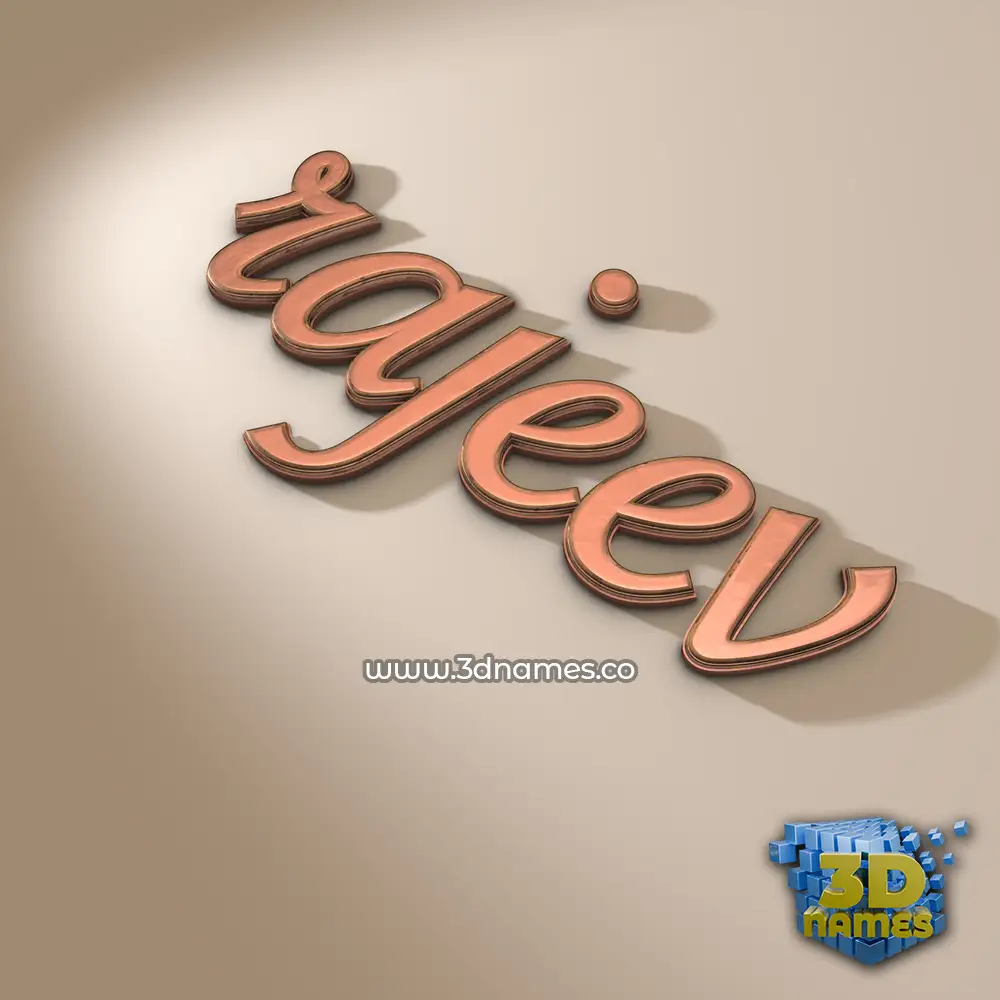 rajeev in Rose Gold style - 3D name wallpaper
