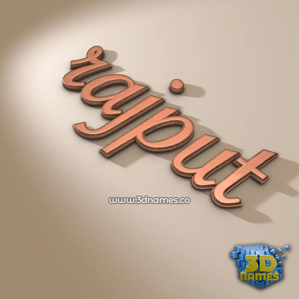 rajput in Rose Gold style - 3D name wallpaper