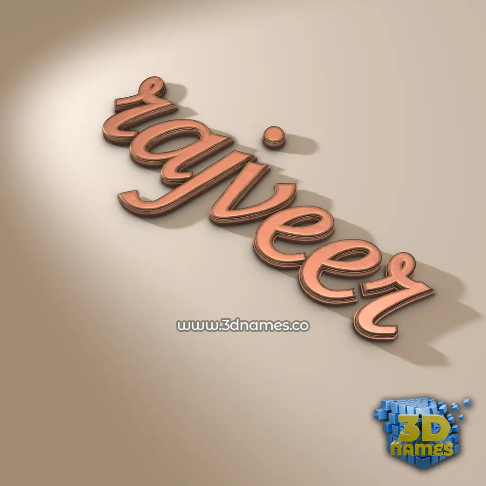 rajveer in Rose Gold style - 3D name wallpaper