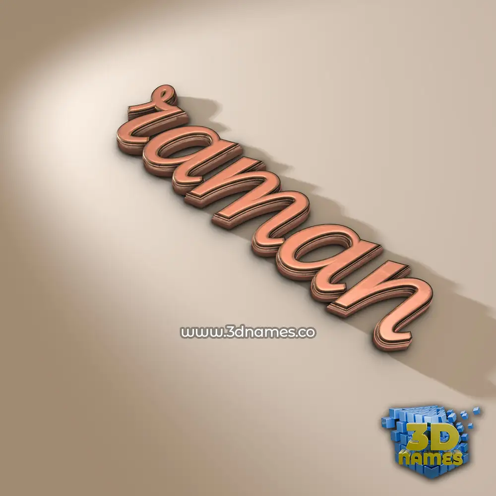 raman in Rose Gold style - 3D name wallpaper
