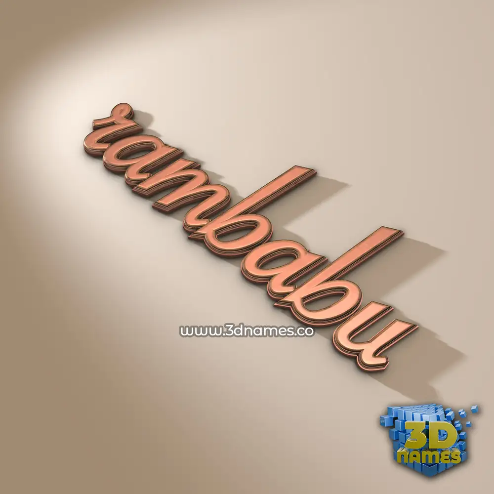 rambabu in Rose Gold style - 3D name wallpaper
