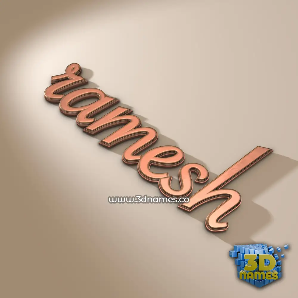 ramesh in Rose Gold style - 3D name wallpaper