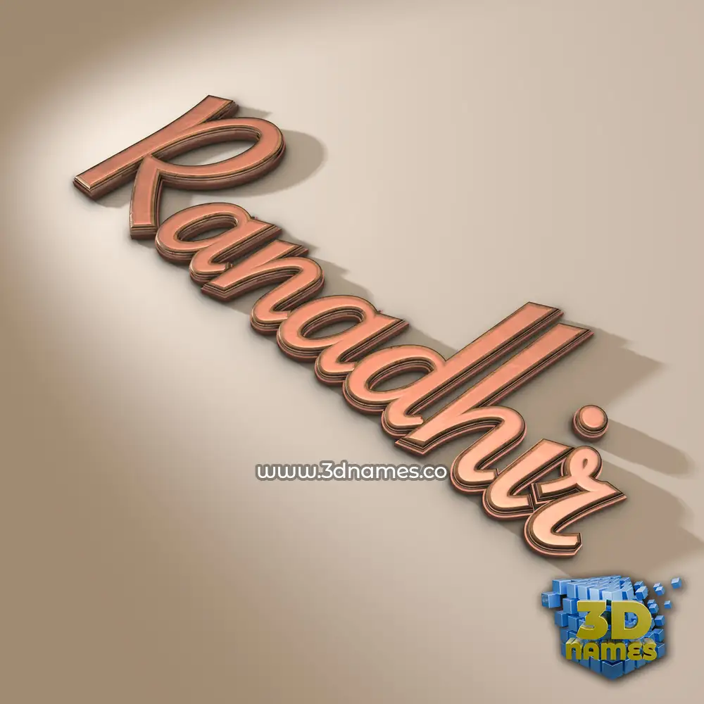 ranadhir in Rose Gold style - 3D name wallpaper