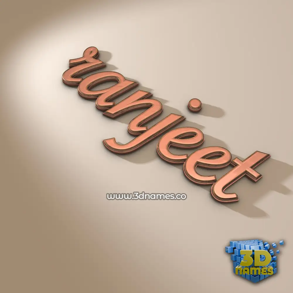 ranjeet in Rose Gold style - 3D name wallpaper