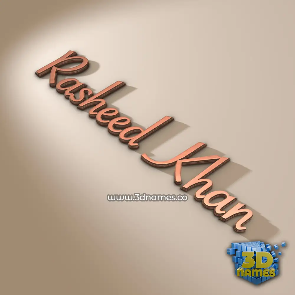 rasheed khan in Rose Gold style - 3D name wallpaper