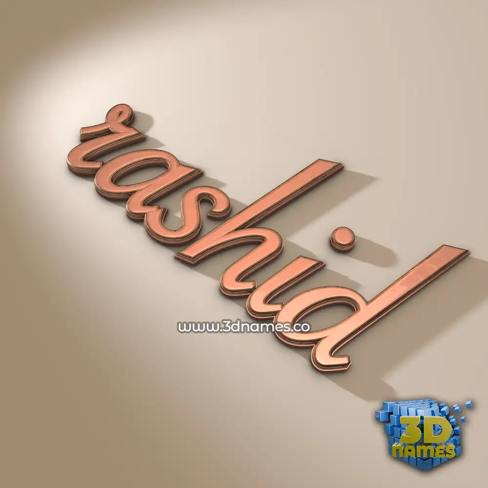 rashid in Rose Gold style - 3D name wallpaper