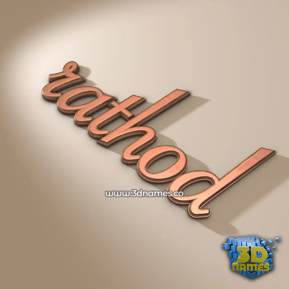 rathod in Rose Gold style - 3D name wallpaper