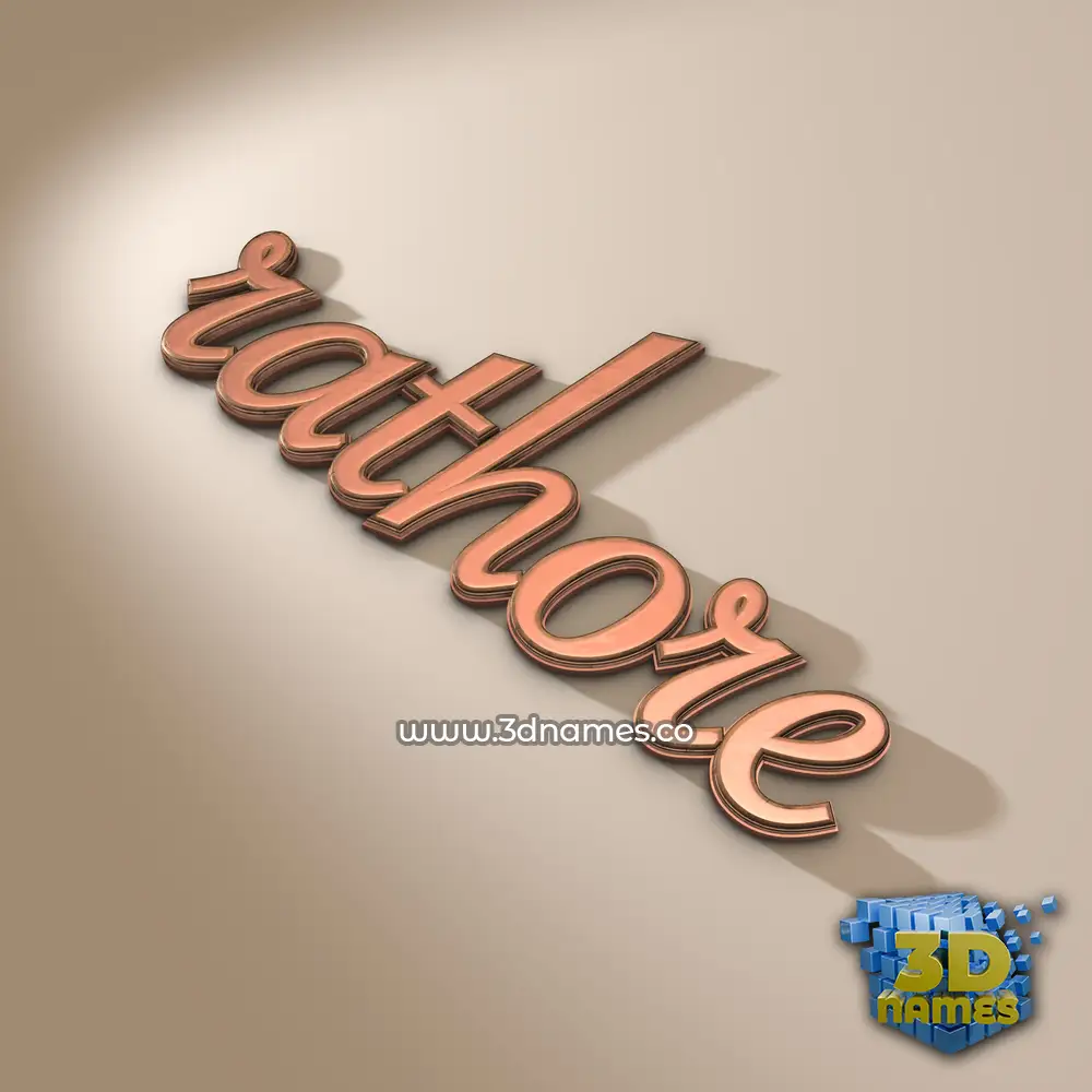 rathore in Rose Gold style - 3D name wallpaper