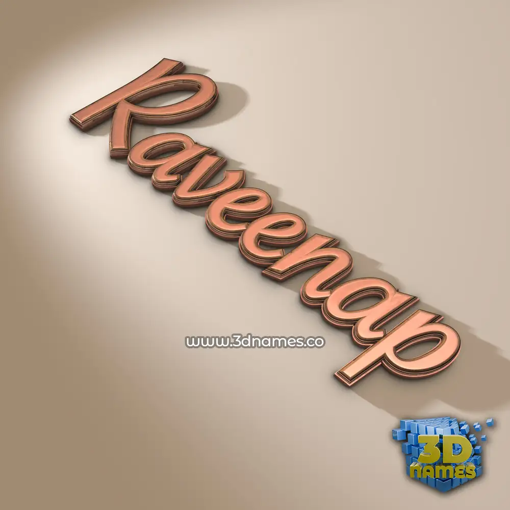 raveenap in Rose Gold style - 3D name wallpaper