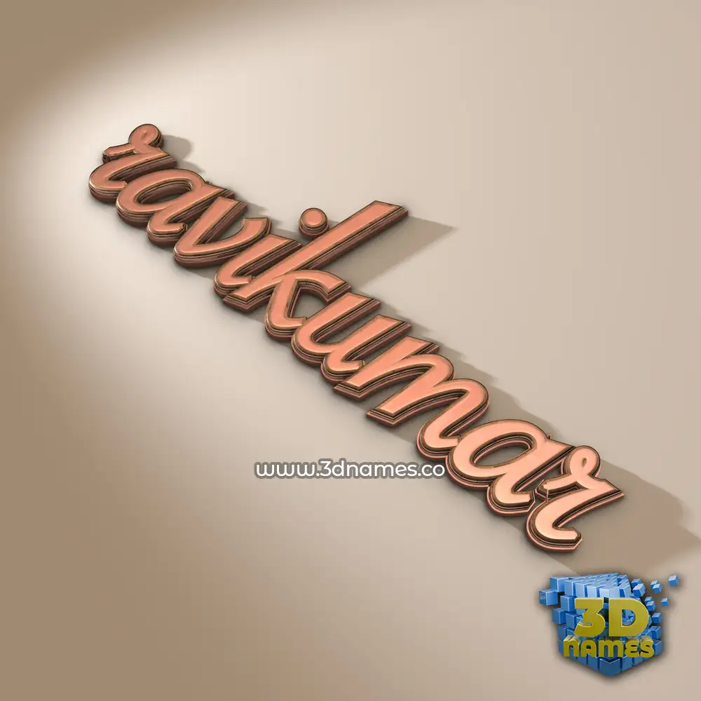 ravikumar in Rose Gold style - 3D name wallpaper