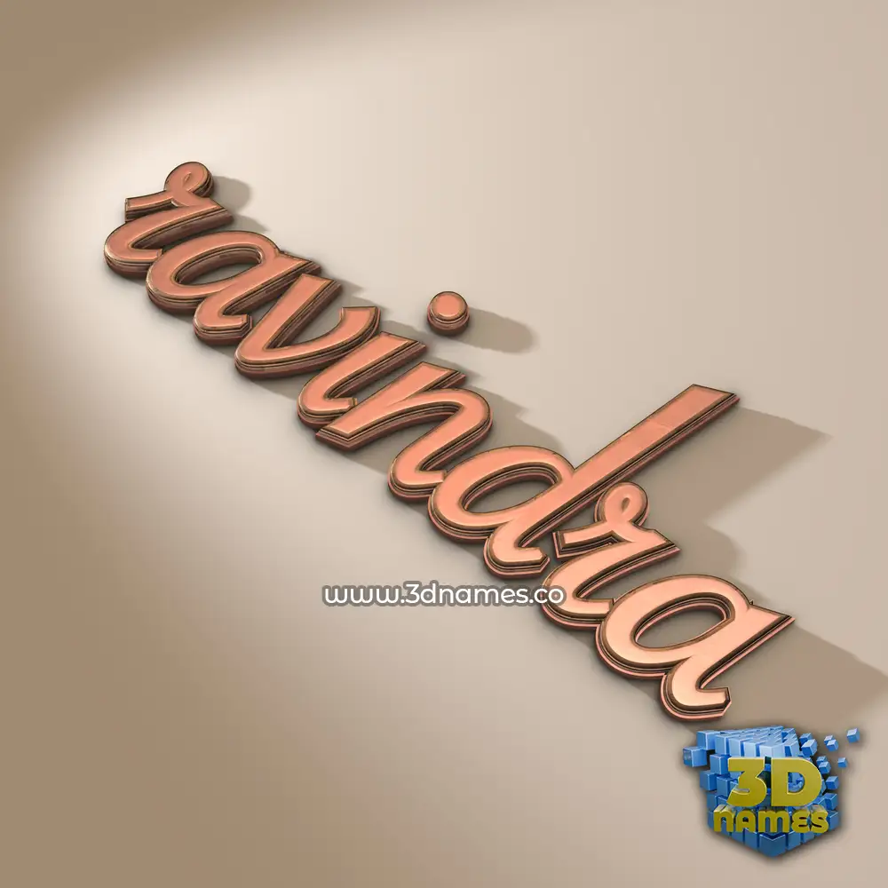 ravindra in Rose Gold style - 3D name wallpaper
